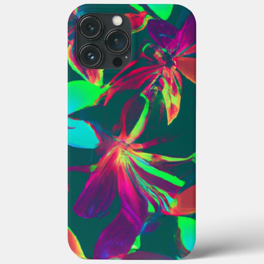緑と紫の花柄 Case-Mate iPhoneケース (裏面)