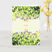 緑と紫の花 カード (黄色い花)