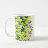緑と紫の花 コーヒーマグカップ (左)