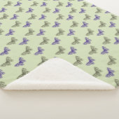 緑と紫の蝶 シェルパブランケット (3/4)