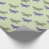 緑と紫の蝶 ラッピングペーパー (角)