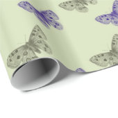 緑と紫の蝶 ラッピングペーパー (ロールコーナー)