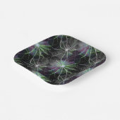 緑と紫の賢いクモの巣 ペーパープレート (傾斜あり)
