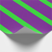 緑と紫の鉛筆のストライプ ラッピングペーパー (角)