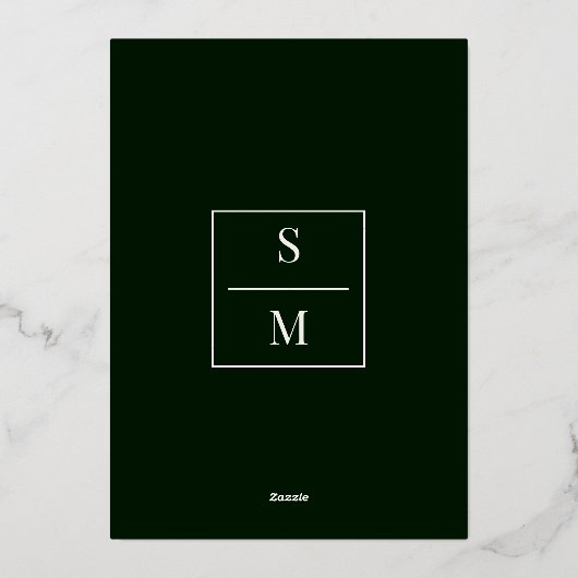 緑と紫の魅惑的なフローラムスリム結婚ズ 箔招待状 (裏面)