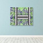 緑と紫のpを特徴とする装飾デザイン キャンバスプリント (インサイチュ (ウッドフロア))