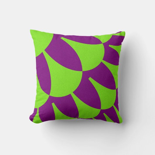 緑と紫はかりで測 クッション (正面)