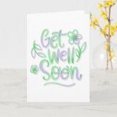 緑と紫モダンのタイポグラフィ カード (黄色い花)