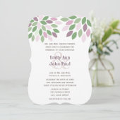 緑と紫モダンの乳結婚腫 招待状 (スタンド正面)