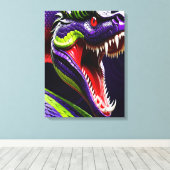 緑と紫鮮やかのコブラはかりで測ヘビ キャンバスプリント (インサイチュ (ウッドフロア))