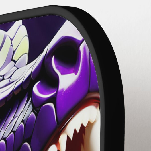 緑と紫鮮やかのコブラはかりで測ヘビ ピックルボールラケット (左詳細)