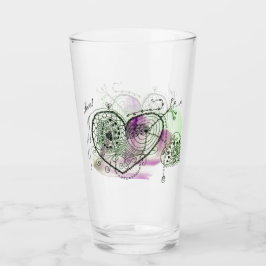 緑と紫(ハートあり) タンブラーグラス