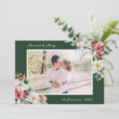 緑と結婚した写真メリーのホリデーカード シーズンカード (スタンド正面)