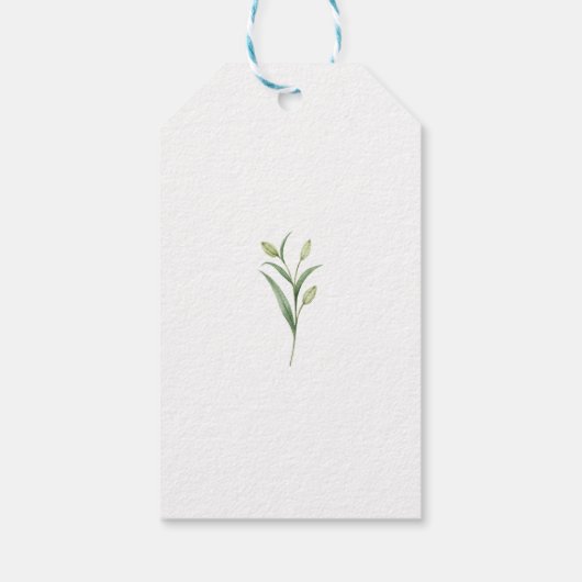 緑と結婚のドレスありがとうブライダルシャワー ギフトタグ (裏面)