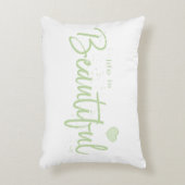緑と緑の生命の文字 アクセントクッション (正面(垂直))