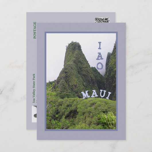 緑と緑豊かなマウイの五百谷 ポストカード (正面/裏面)
