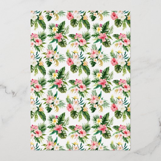 緑と花のトロピカルリハーサルディナー 箔招待状 (裏面)