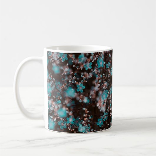 緑と茶の花 コーヒーマグカップ (左)
