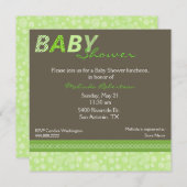緑と茶スタイリッシュのベビーシャワー招待状 招待状 (正面/裏面)