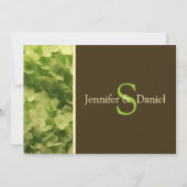 緑と茶結婚色 招待状 (裏面)
