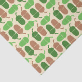 緑と茶色のどんぐりのパターン 薄葉紙