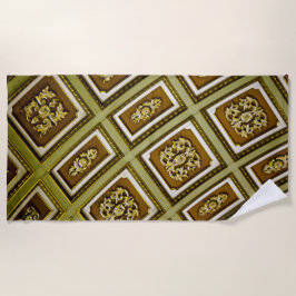 緑と茶色のアーキテクチャ ビーチタオル