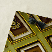 緑と茶色のアーキテクチャ ビーチタオル (インサイチュ)