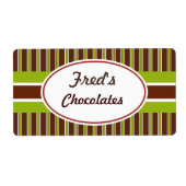 緑と茶色のカスタムラベル ラベル (正面)