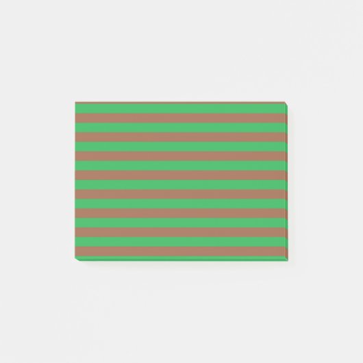 緑と茶色のストライプ ポストイット (正面)