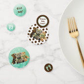 緑と茶色のテディベアをテーマ コンフェッティ (グループ)