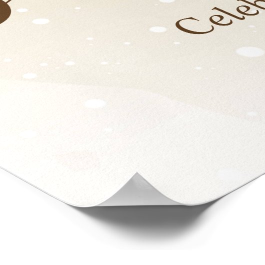 緑と茶色のバルーンを持つテディベアへようこそ ポスター (角)