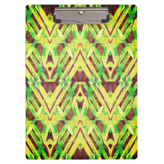 緑と茶色のパターン クリップボード (正面)
