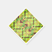 緑と茶色のパターン スタンダードカクテルナプキン (角)