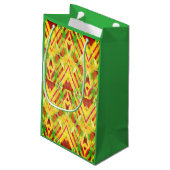 緑と茶色のパターン スモールペーパーバッグ (裏面アングル)