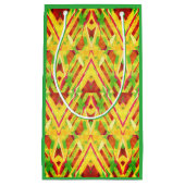 緑と茶色のパターン スモールペーパーバッグ (正面)