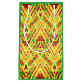 緑と茶色のパターン スモールペーパーバッグ