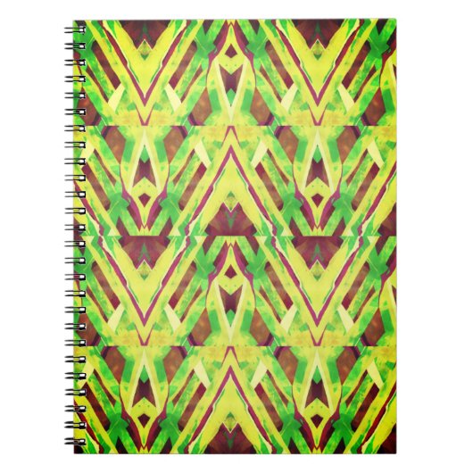 緑と茶色のパターン ノートブック (正面)
