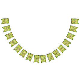 緑と茶色のパターン バンティングフラッグ