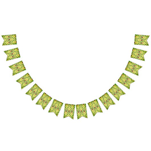 緑と茶色のパターン バンティングフラッグ (全)