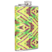 緑と茶色のパターン フラスク (右)