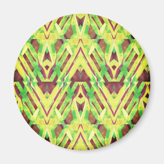 緑と茶色のパターン マグネット (正面)