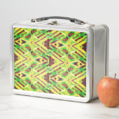 緑と茶色のパターン メタルランチボックス (インサイチュ)