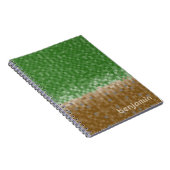 緑と茶色のピクセルマイナー(名前をカスタムする) ノートブック (右側)