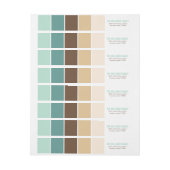 緑と茶色のモダン色ブロック ラップアラウンドラベル (シート)