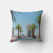 緑と茶色のヤシの木 クッション (裏面)