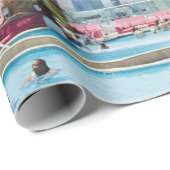 緑と茶色のヤシの木 ラッピングペーパー (ロールコーナー)