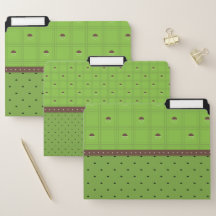 緑と茶色の半円の格子模様