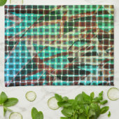 緑と茶色の同様のドライストローのバスケットスタイル キッチンタオル (折り畳み)