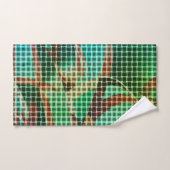 緑と茶色の同様のドライストローのバスケットスタイル バスタオルセット (ハンドタオル)