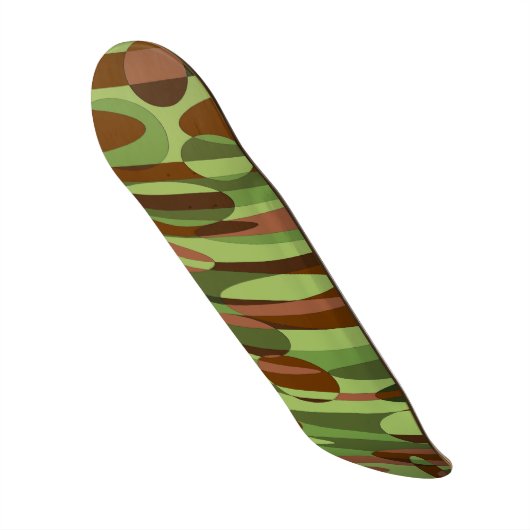 緑と茶色の球体スケートボードデッキ スケートボード (正面)